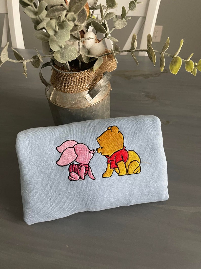 Baby Winnie And Piglet Crawling Embroidered Sweatshirt