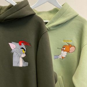 Tom X Jerry Couple Custom Embroidered Sweatshirt