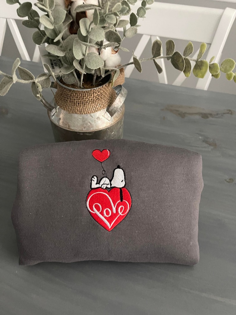 Snoopy In Love Embroidered Sweatshirt