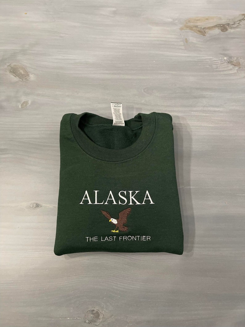 Alaska The Last Frontier Embroidered Crewneck