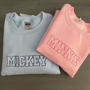 Mickey X Minnie Embroidered Couple Sweatshirt