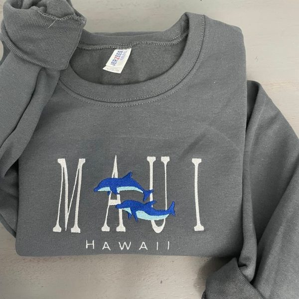 Maui Hawaii Embroidered Crewneck