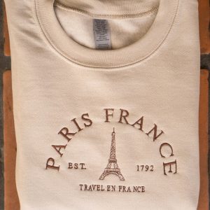 Paris France Embroidered Crewneck