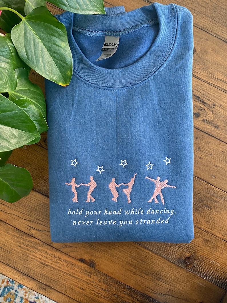Hold Your Hand While Dancing Champagne Taylor Swift Embroidered Sweatshirt