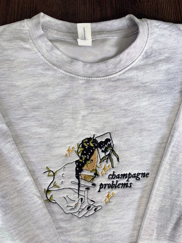 Champagne Problems Taylor Swift Crewneck Embroidered Sweatshirt